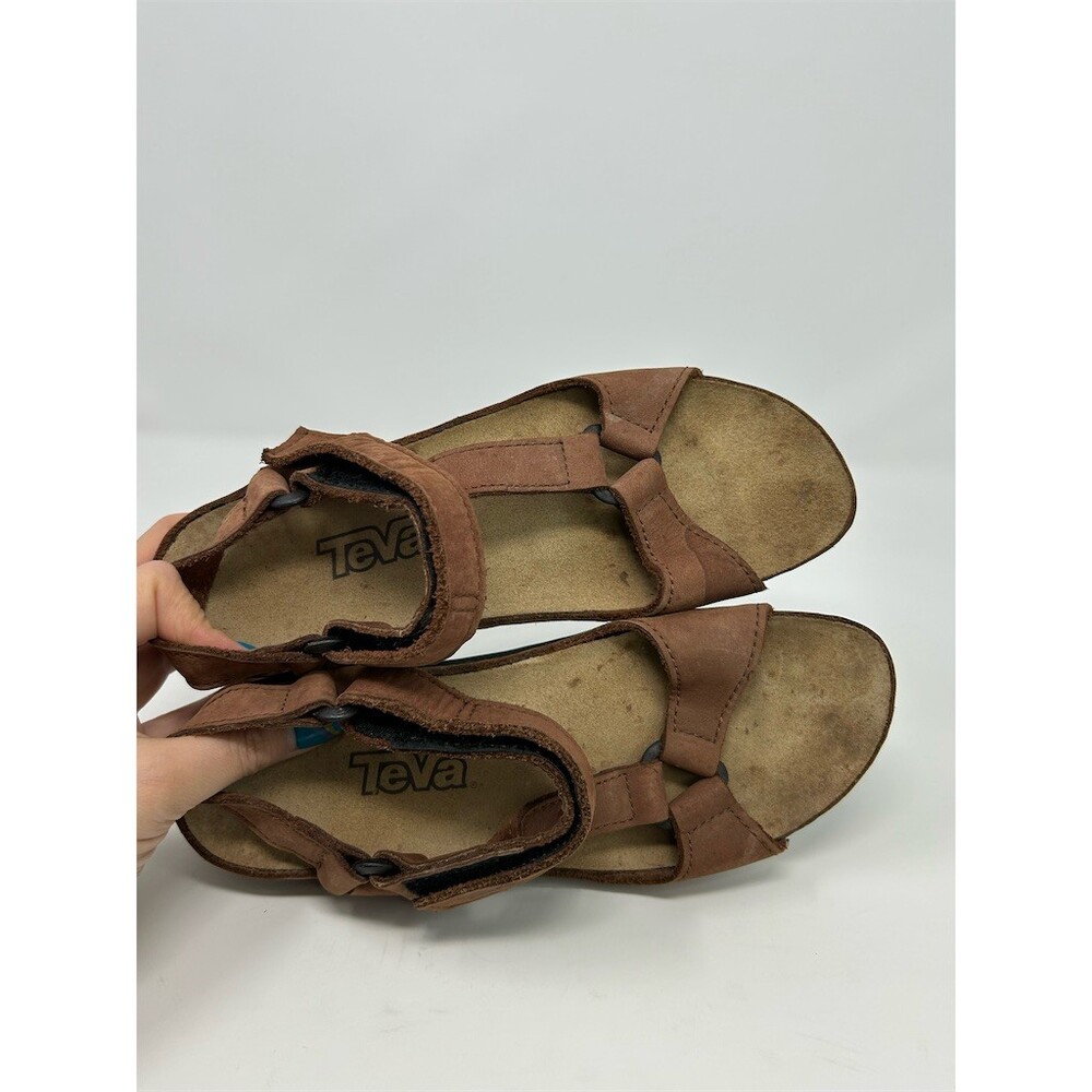 Teva Womens Strappy Sport Sandals Brown Hook & Loop Adjustable Outdoor Size 8 - Picture 10 of 11